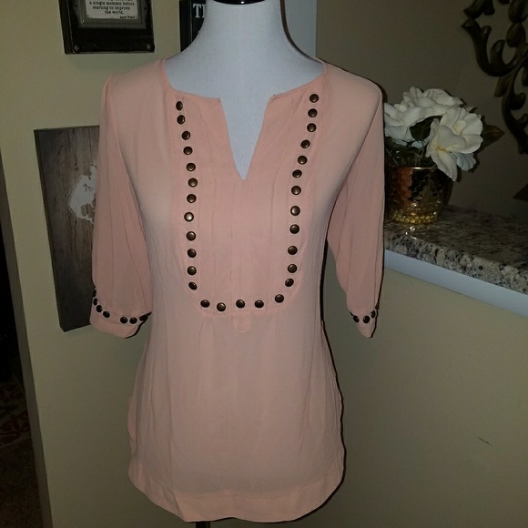 **SOLD** Peach semi sheer blouse NWOT - Picture 1 of 5